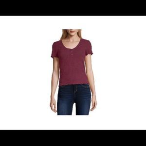 Arizona NWT shortsleeved waffle knit henley sz XL